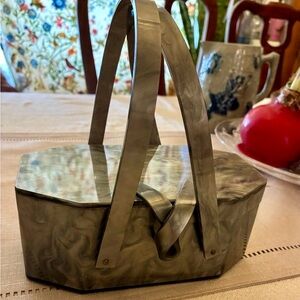 Vintage 1950s marbled gray Lucite box handbag